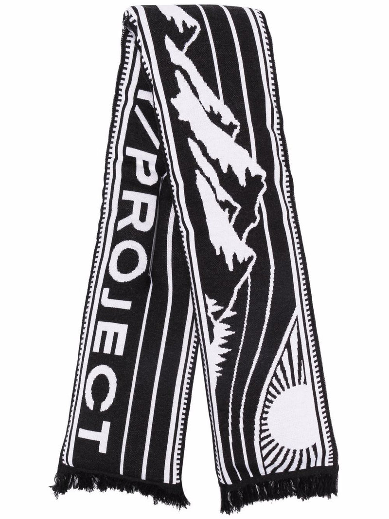 Y/Project mountain-logo knit scarf