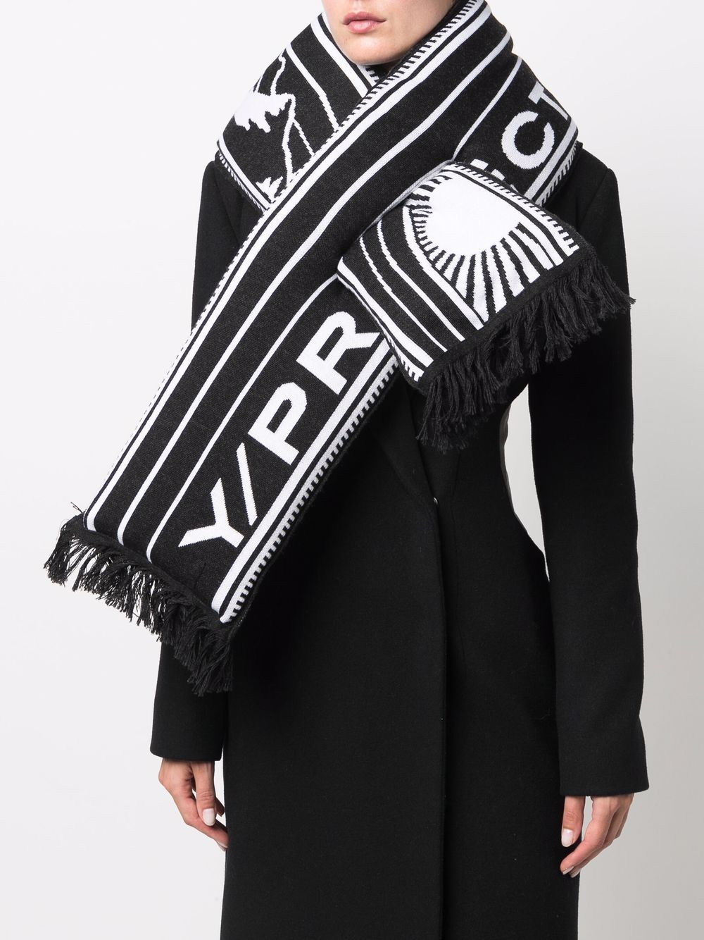 擦り切れたエッジ極美品 Y/Project logo embroidered scarf
