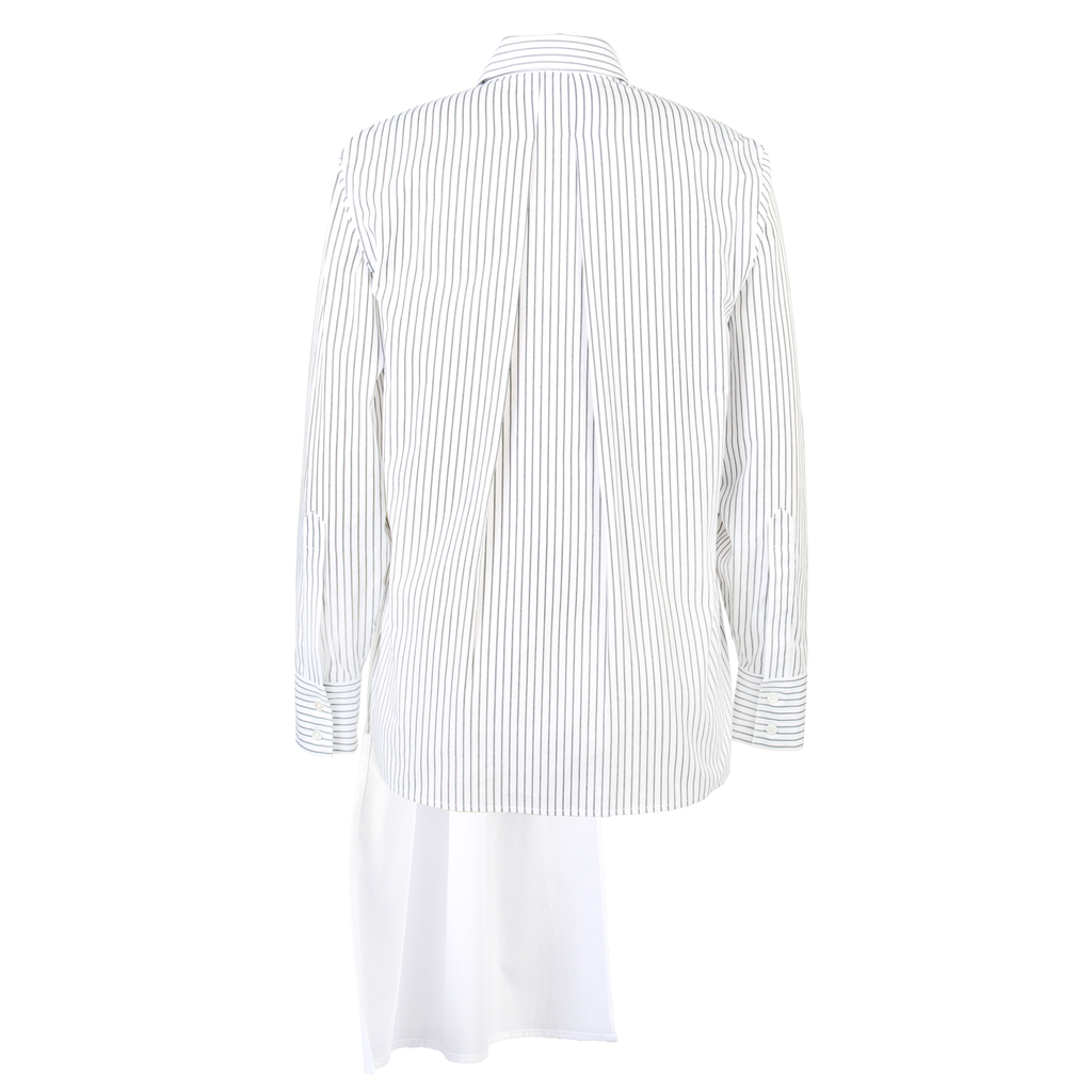 2WN Ame Half Body Pleated Color-Blocked Shirt-Tops-DREEMS