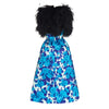 Richard Quinn Blue Feather-embellished Printed Moire Gown