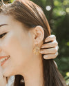 [in]trigue Reminisce Ixora Round Earrings - Gold-Earrings-DREEMS