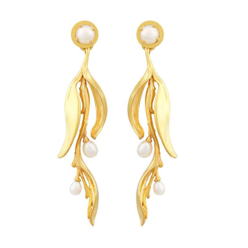 [in]trigue Reminisce Orchid Bud Earrings - Gold-Earrings-DREEMS