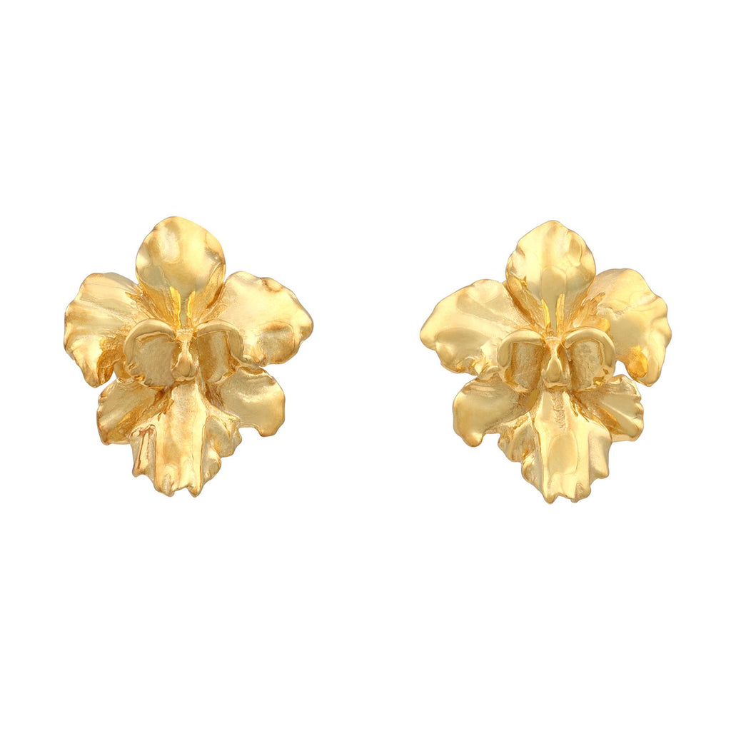 [in]trigue Reminisce Orchid Stud Earrings - Gold-Earrings-DREEMS