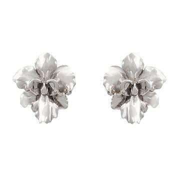 [in]trigue Reminisce Orchid Stud Earrings - Silver-Earrings-DREEMS