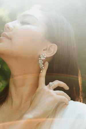 [in]trigue Reminisce Orchid Trio Earrings - Gold-Earrings-DREEMS