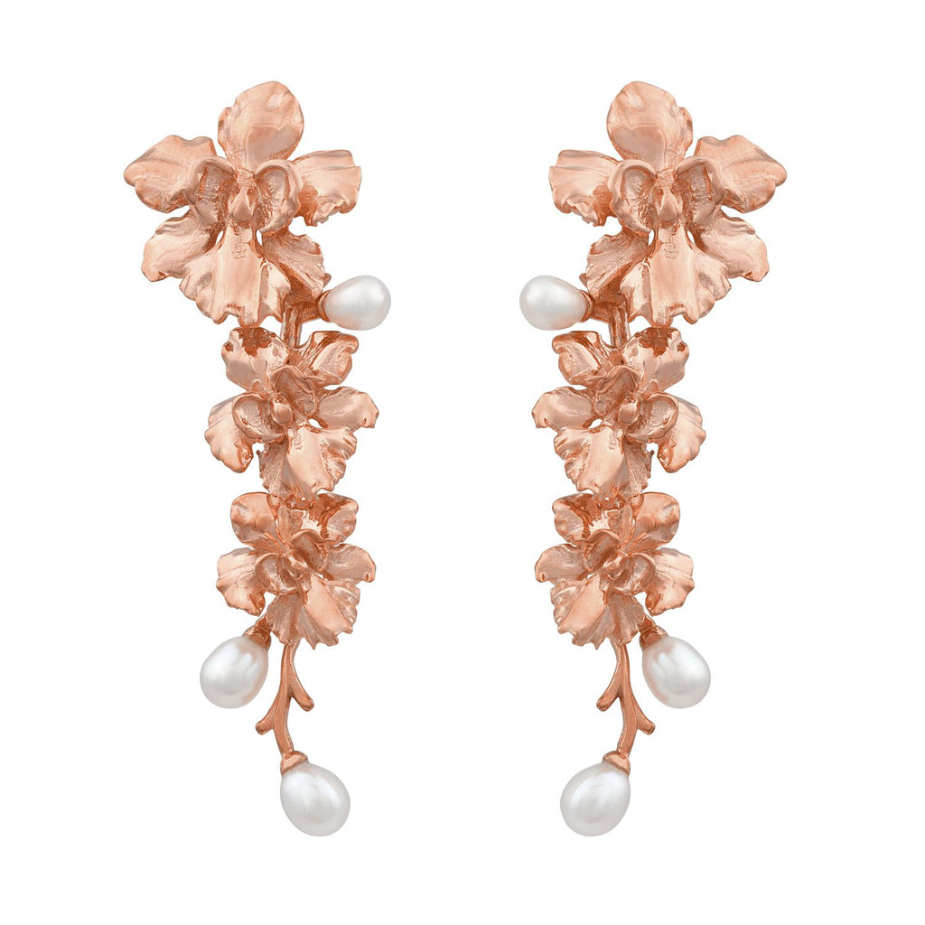 [in]trigue Reminisce Orchid Trio Earrings - Rose Gold-Earrings-DREEMS