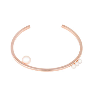 [in]trigue Voyage Pearl Cuff – Rose Gold-Bracelets-DREEMS