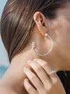 [in]trigue Voyage Pearl Hoop Earrings - Silver-Earrings-DREEMS
