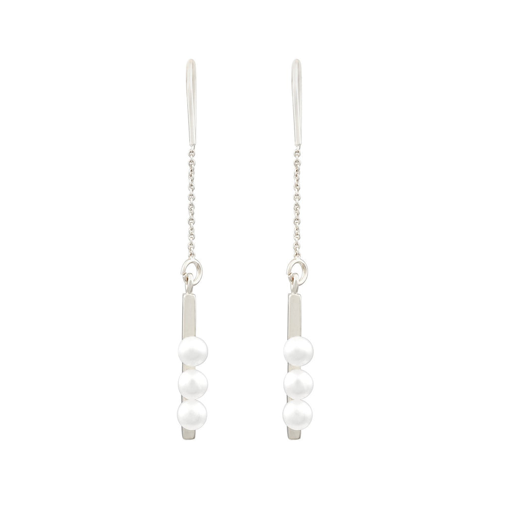 [in]trigue Voyage Pearl Thread Earrings – Silver-Earrings-DREEMS
