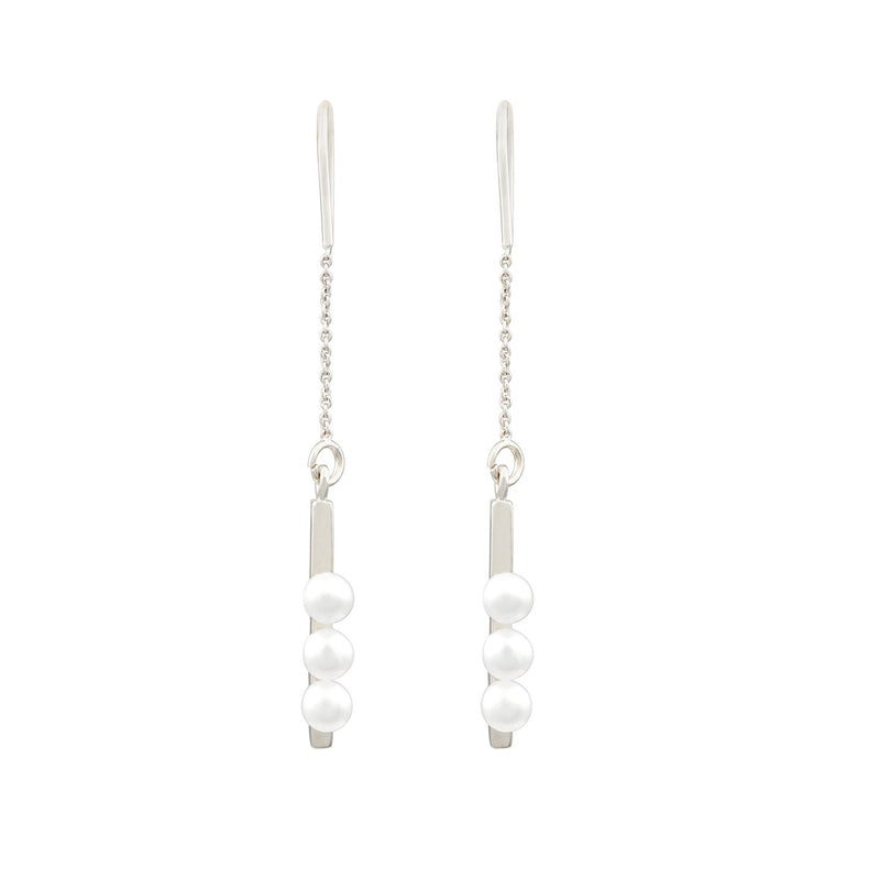[in]trigue Voyage Pearl Thread Earrings – Silver-Earrings-DREEMS