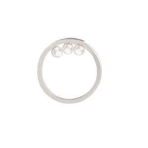 [in]trigue Voyage Pearl Tri Ring - Silver-Rings-DREEMS