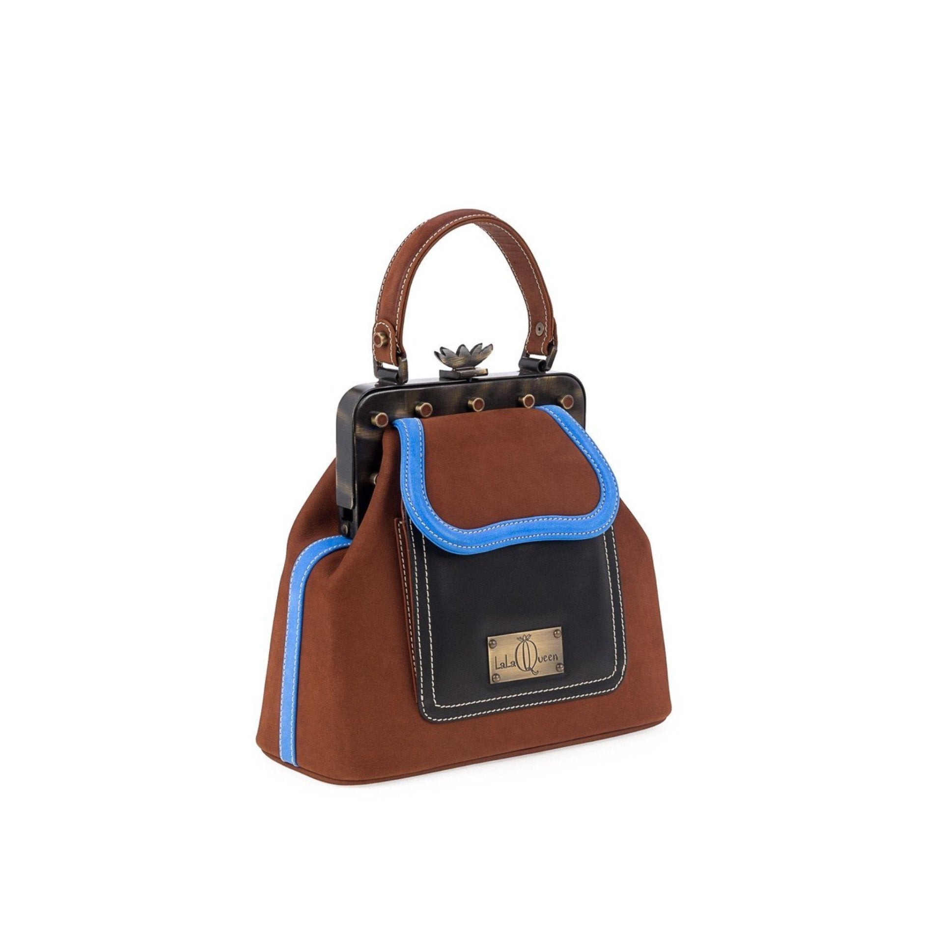 LaLaQueen Dr. Micro Handbag Brown/Blue – DREEMS