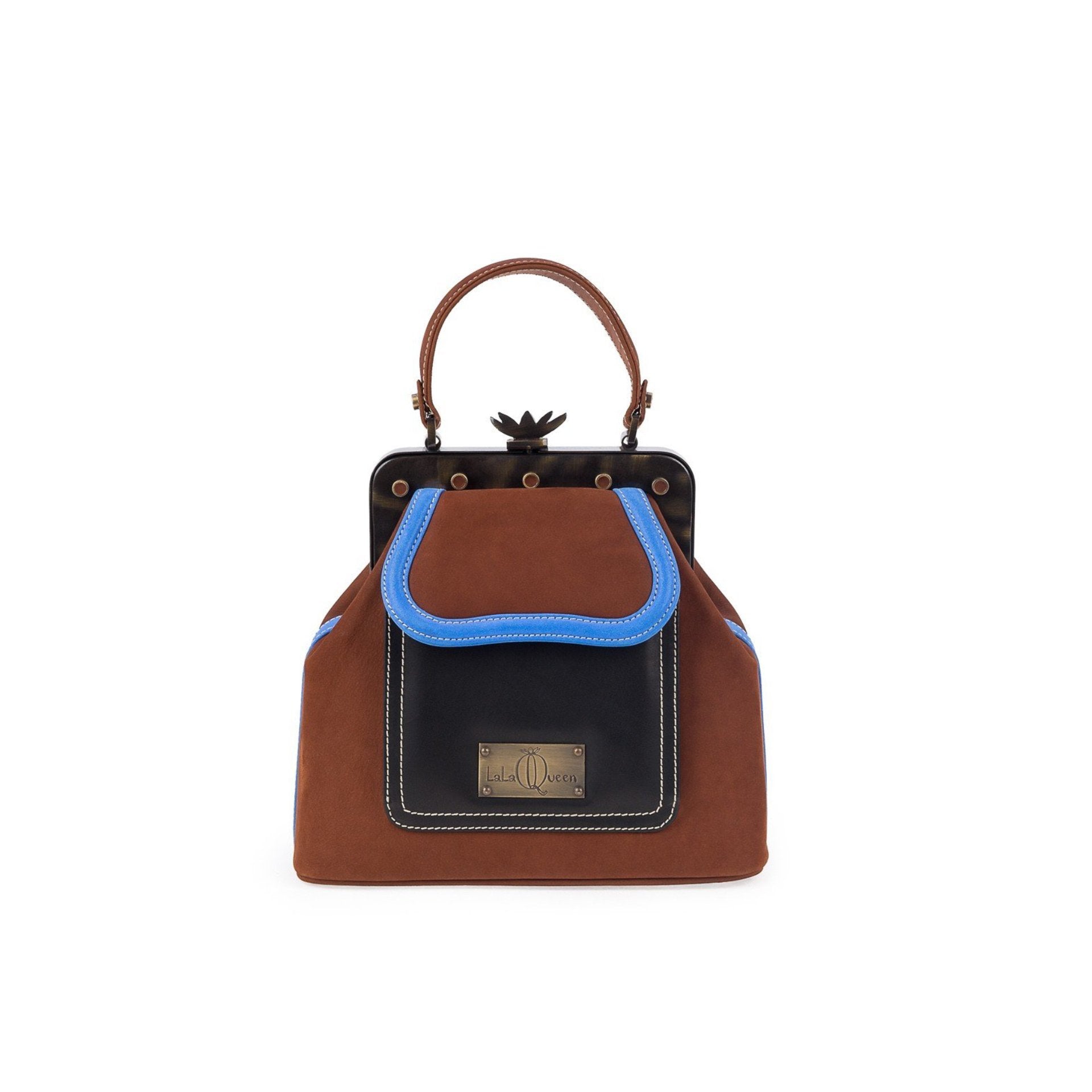 LaLaQueen Dr. Micro Handbag Brown/Blue – DREEMS