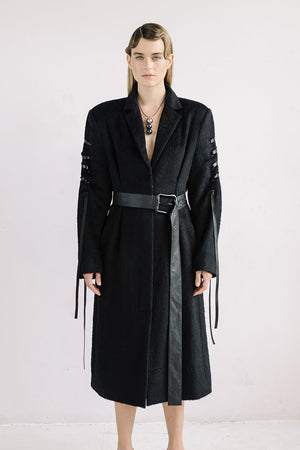 MIKAGE SHIN Power Shoulder Stitch Coat