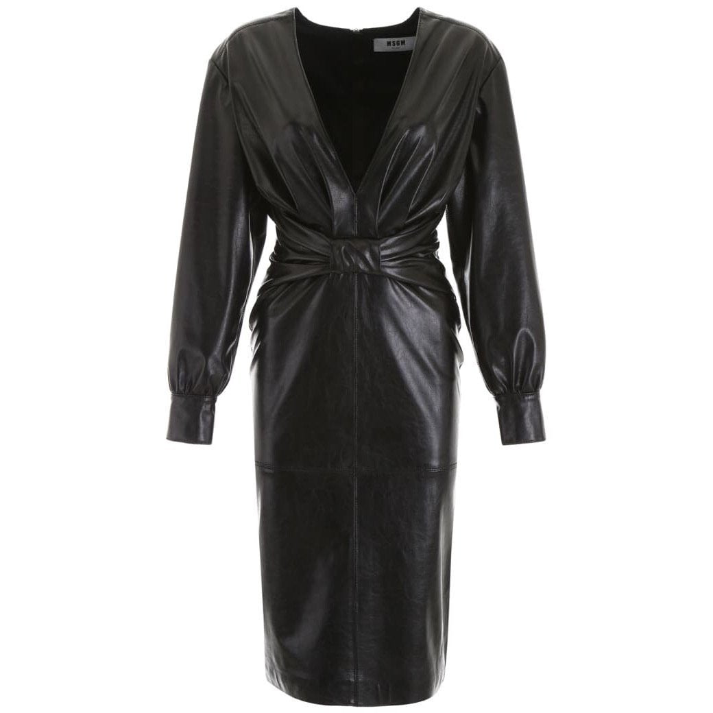 MSGM Abito Faux Leather Dress DREEMS MSGM Abito Faux Leather Dress DREEMS