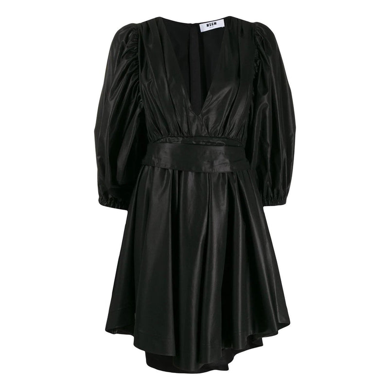 msgm mini dress Patchwork jersey mini dress with polo neckline