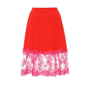 MSGM Lace-trimmed Skirt