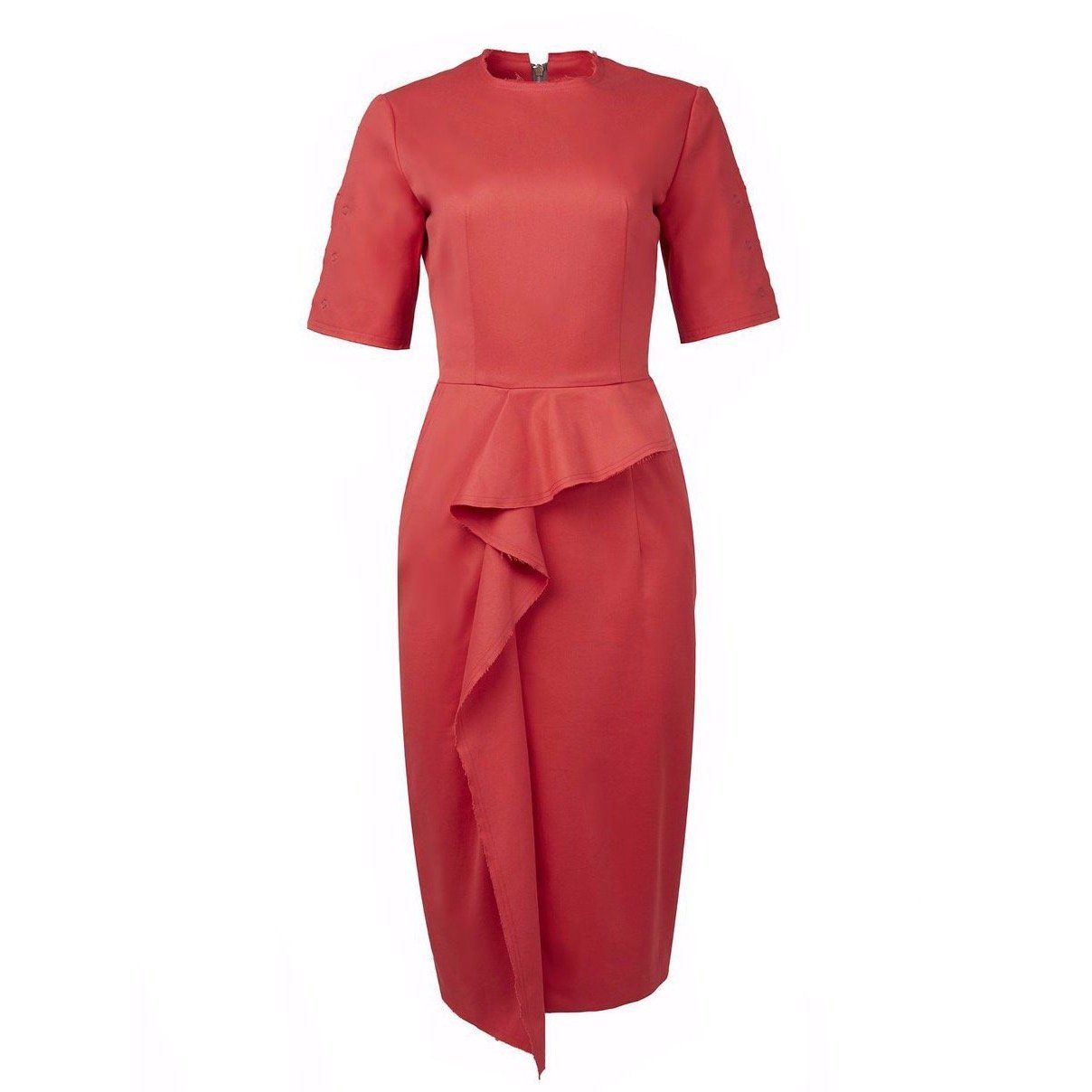 black midi bow dress Crisp One-Shoulder Midi Dress with Bow