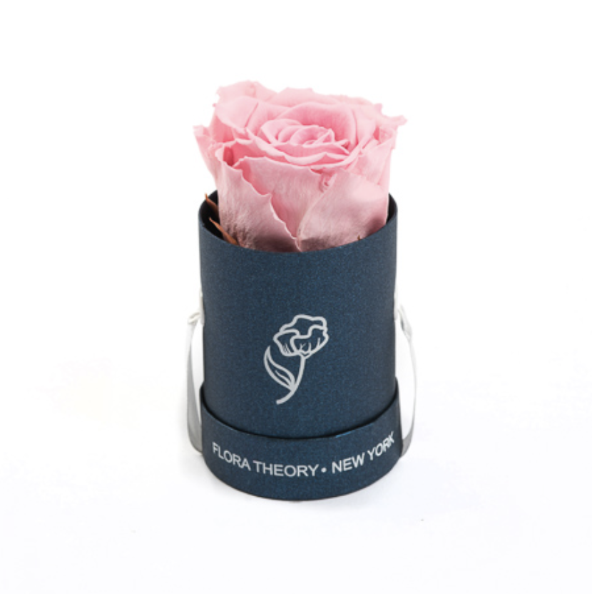 Preserved Roses Mini Blue Box – Pink-Flowers-DREEMS