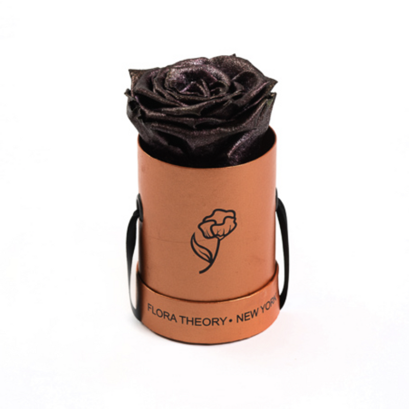 Preserved Roses Mini Rose Gold Box – Metallic Brown-Flowers-DREEMS