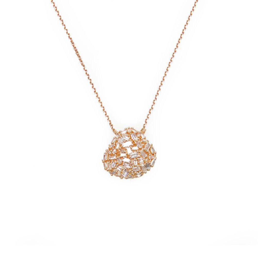 Ri Noor Organic Shape Baguette Diamond Necklace-Necklaces-DREEMS