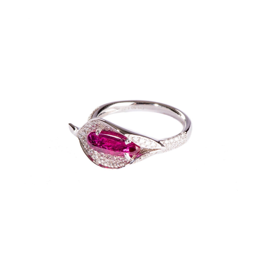 Ri Noor Ruby and Diamond Calla Lilly Ring-Rings-DREEMS