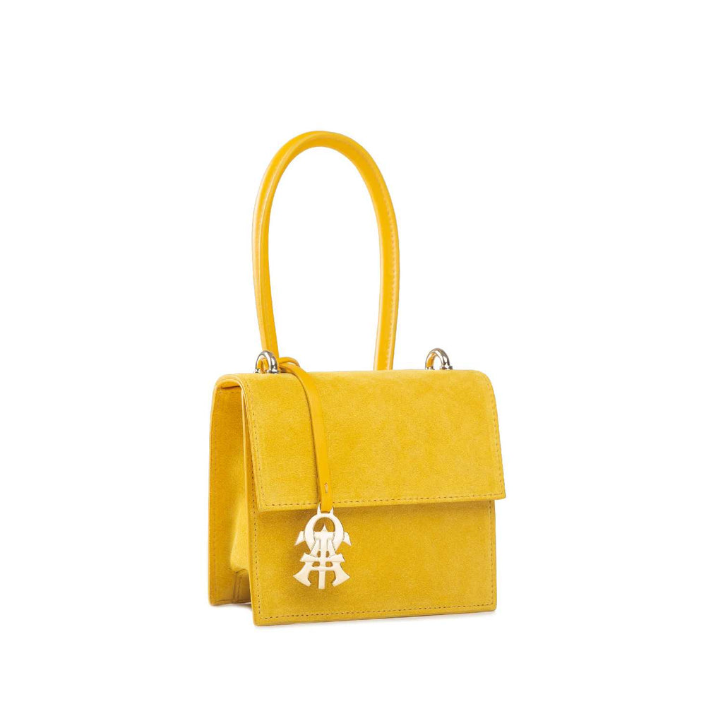 Alef Venus Yellow Suede Leather Handbag