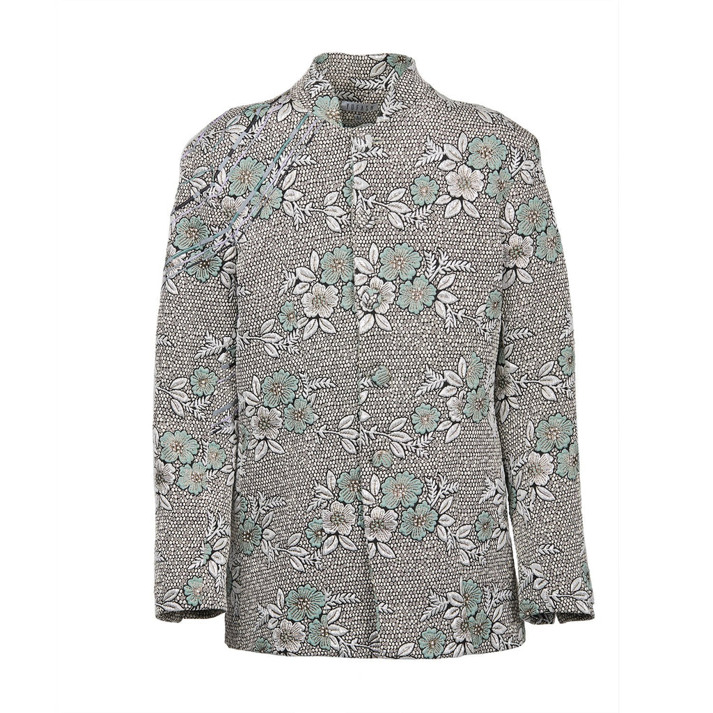 Yufash Floral Reflective Embroided Blazer-M-Jackets-DREEMS